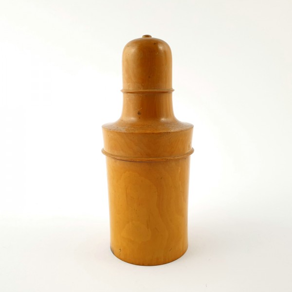 Apotheke - Schraub-, Holzdose für Glasflasche.