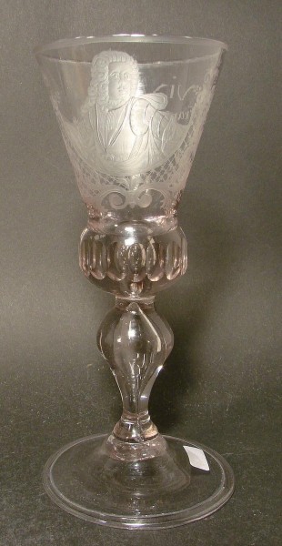 Barock - Pokalglas mit Portrait des Kaisers Franz I., Mitte 18.Jh.
