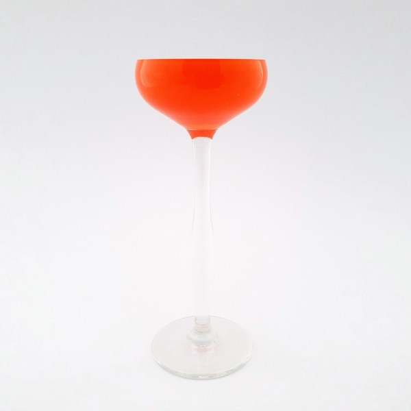 Art Deco - Likörglas, tangofarben orange, um 1925.