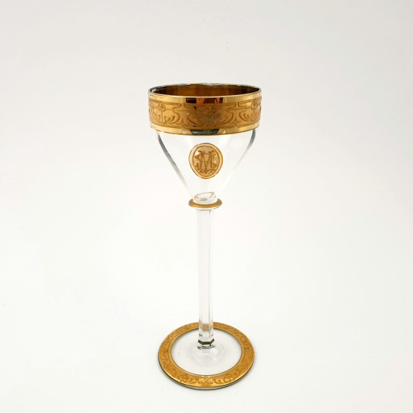 Jugendstil - Weinglas, wohl Moser um 1920.
