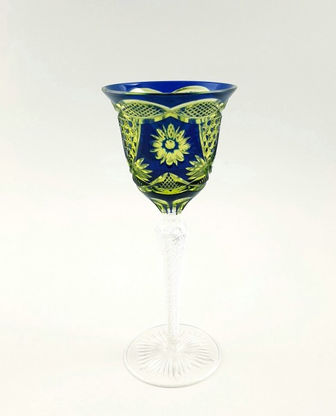 Jugendstil - Römer / Weinglas mit 2-fachem Überfang, wohl Josephinenhütte, um 1900.