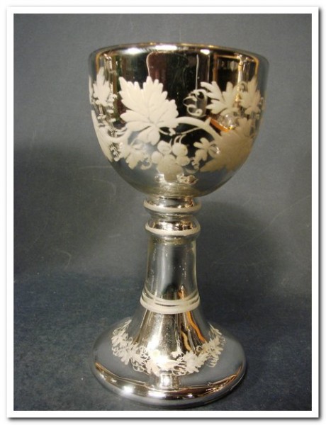 Bauernsilber / Silberglas Pokal. Böhmen, 19.Jh.
