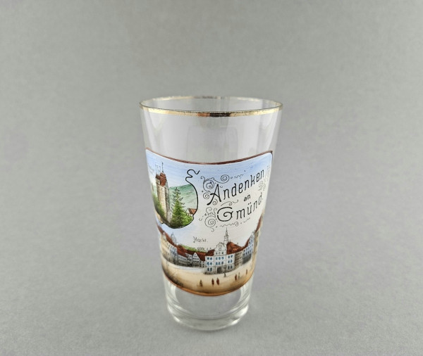 Andenken-, Ansichten-, Bierglas GMÜND / Schwäbisch Gmünd, um 1900.