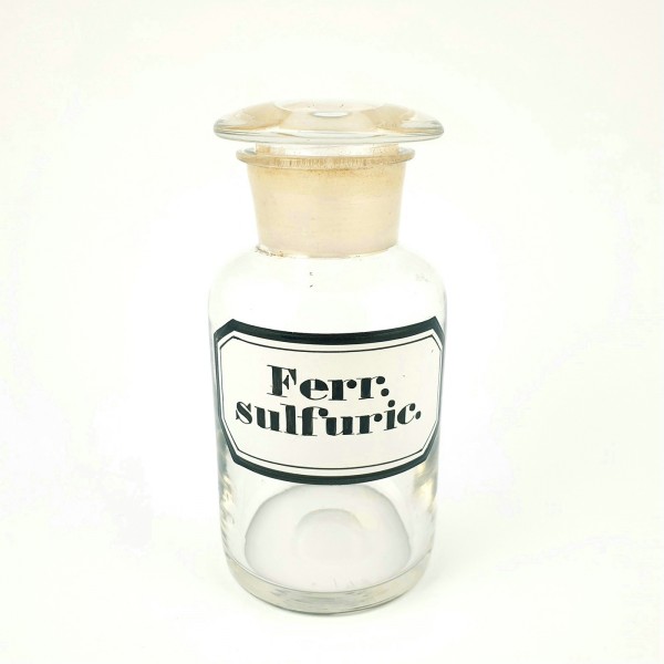 Apothekenflasche "Ferr. sulfuric.", 19.Jh.