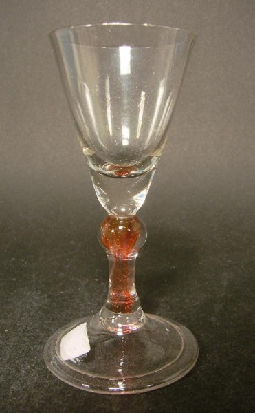 Barock - Kelchglas mit Goldrubinfäden, 18.Jh.