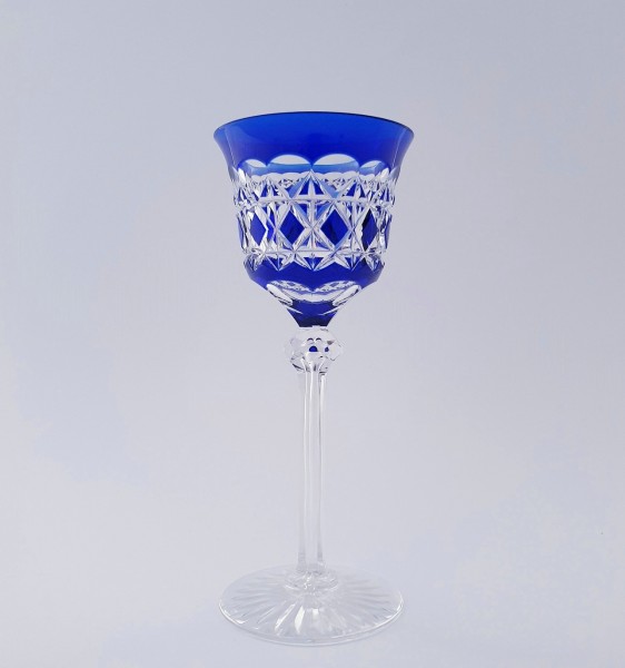 Römer / Weinglas, blau überfangen. VSL Vat Saint Lambert.