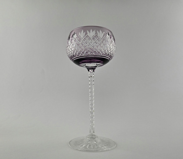 Jugendstil - Römer / Weinglas, violett überfangen. Wohl St. Louis, Frankreich, um 1920.