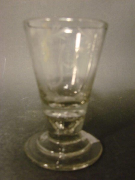 Barock - Wachtmeister / Schnapsglas "H". Lauenstein, 18.Jh.