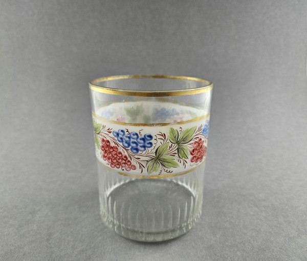 Biedermeier - Becherglas mit Trauben-, und Weinlaubdekor, 19.Jh.