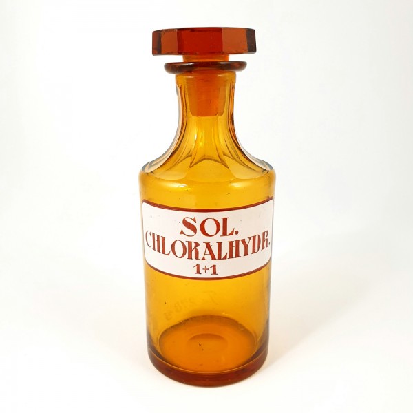 Apothekenflasche "SOL. CHLORALHYDR. 1+1", 19.Jh.
