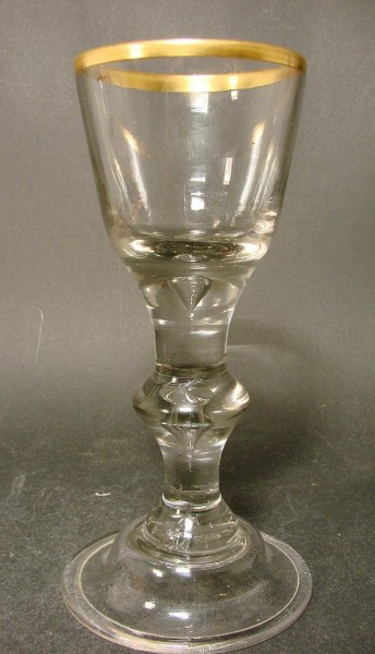 Barock - Kelchglas mit Goldrand. Lauenstein, um 1770.