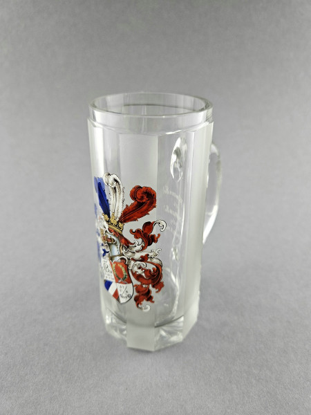 Studentika - Bierkrug RHENANIA FREIBURG / Kösener Corps. Widmung, dat. 1900.