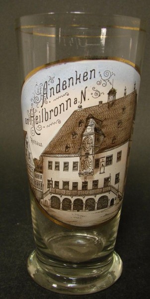 Andenken-, Bierglas HEILBRONN, um 1910.