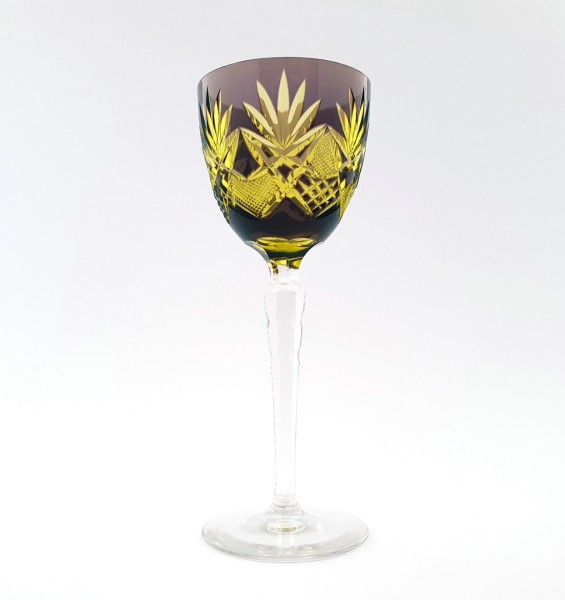 Römer / Weinglas, zweifarbig. Josephinenhütte oder Val Saint Lambert VSL, um 1900.